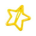 Detalle de horquilla de estrella amarilla en metal con acabado lacado sobre blanco - Clip BB Estrella Amarillo