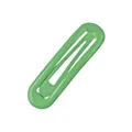 Detail van een muntgroene rechthoekige metalen haarklem met gladde matte afwerking - Groen