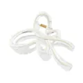 Close-up of a transparent butterfly hair claw clip with sleek white line detailing - Milk White Butterfly Hair Claw (1#)