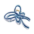 Detailed macro view of a large gradient butterfly hair claw clip with golden spring mechanism - Dark Blue Butterfly Hair Claw (5#)