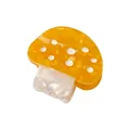 Pince à cheveux en forme de champignon en acétate avec pois orange et finition nacrée - Jaune