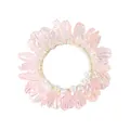 Iridescent pink shell hair tie with pearlescent finish and elastic band for women - Holographic Pink