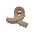 Matte milk tea color cross-knot hair claw clip for women made of durable material - Light Brown Crisscross Style