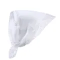 Détail du tissu texturé blanc avec broderie de dentelle florale pour le bandeau - Blanc