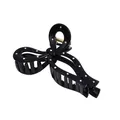 Polished black butterfly hair claw clip with white polka dots and golden spring - Bow Shape / Black Bow