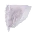 Bandeau bandana rose tricoté pour bébé avec bordure en dentelle blanche et marguerites - Rose