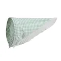 Dettaglio della fascia in tessuto a quadretti verde chiaro con bordo in pizzo bianco - Pizzo Plaid Verde