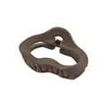 Detailed side view of matte brown wavy hair claw clip showing internal metal spring - Dark Brown Hollow Cloud Style
