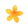Vue détaillée de la pince à cheveux fleur de frangipanier 4,5 cm en résine translucide - Style 2 Pince à Cheveux Frangipanier