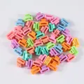 Großpackung bonbonfarbene Mini-Haarklammern in Stern- und Herzform für Kinder - Beutelverpackung / Rechteckiger Stil (5#)(A0258) / 50-teiliges Set (2.5 cm) / bunt