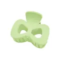 Detail of mint green matte butterfly hair claw clip with a hollowed-out wing design - Green Hollow Bow Style