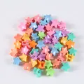 Detailansicht bunter Mini-Haarklammern in Sternform und Macaron-Farben für Mädchen - Dose / Fünfzackiger Stern Stil (7#)(A0258) / 50-teiliges Set (2.3 cm) / bunt