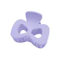 Macro detail of a matte light purple bow hair claw clip with crossed teeth design - Purple Hollow Bow Style
