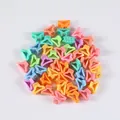 Makroaufnahme von 50 farbenfrohen Mini-Haarklammern in lebendigen Macaron-Tönen - Beutelverpackung / Meerjungfrauenflossen-Stil (8#)(A0258) / 50-teiliges Set (2.5 cm) / bunt
