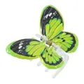 Close-up of green butterfly hair claw clip with black vein patterns and metal spring - Green Butterfly Claw Clip