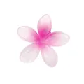 Dettaglio macro della clip per capelli frangipani rosa sfumato 4,5cm con petali resina - Stile 12 Fermaglio Plumeria