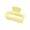 Matte cream yellow rectangular hollow hair claw clip with smooth frosted finish - Yellow Hollow Rectangle Style