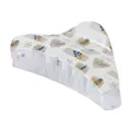 Detail of a cream hair claw clip with colorful heart and leaf patterns for bun styles - Cream White Winter Snowflake Pattern