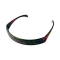 Detail of folding headband with leopard print and rainbow gradient anti-slip teeth - Gradient Rainbow Leopard