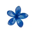 Dettaglio della clip per capelli a forma di plumeria in resina blu scuro lucido - Stile 15 Fermaglio Plumeria