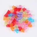 Detailansicht bunter Mini-Haarklammern aus Kunststoff in glänzenden Bonbonfarben - Beutelverpackung / Glänzender Sichelstil (12#)(A0258) / 50-teiliges Set (2.5 cm) / bunt
