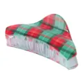 Red and green plaid hair claw clip in triangular design for elegant hairstyling - Red and Green Plaid