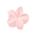 Detail view of pink frangipani hair claw clip with matte finish and secure grip teeth - Pink Plumeria Style