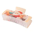 Molla per capelli natalizia beige con illustrazioni di Babbo Natale e gatti - #1 Clip Rettangolare Stampata