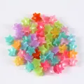 Bunte Mini-Haarklammern in Sternform, mattierte Bonbonfarben für Kinderhaarschmuck - Beutelverpackung / Jelly Fünfzackiger Stern Stil (18#)(A0258) / 50-teiliges Set (2.3 cm) / bunt