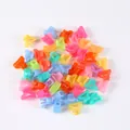 Nahaufnahme bunter Mini Haarklammern aus Kunststoff mit Metallfedern für Kinder - Beutelverpackung / Jelly Meerjungfrauenflossen-Stil (19#)(A0258) / 50-teiliges Set (2.5 cm) / bunt