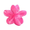 Pink marble pattern plumeria flower hair claw clip with a glossy finish for women - Dark Pink Marble