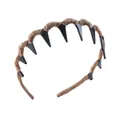 Diadema ondulada envuelta en tela marrón con dientes antideslizantes para peinado mujer - 1# Diadema de Tela Champaña / Champán