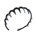 Detalle de diadema de tela negra con púas triangulares decorativas de plástico estilo punk - 3# Diadema de Tela Negra / Negro