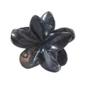 8cm flower hair claw clip with black and white marble texture and metal spring - Ink Black Marble Texture