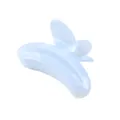 Macro detail of a light blue translucent butterfly hair claw clip with hollow cloud pattern - 5# Butterfly Hollow Claw (Light Blue)