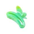 Detail of green and blue marble butterfly hair claw clip with acetate hollow texture - 8# Butterfly Hollow Claw (Green Marbled)