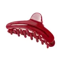 Glänzende rote Haarspange in Mondform für Damen mit 12 Zähnen und ergonomischem Design - 11cm / Rot