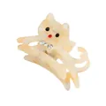 Pince à cheveux chat crème en acétate avec strass étincelants et texture marbrée - 2# Marbre Crème