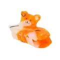 Cute sleeping bear acetate hair claw clip with orange and cream marble effect - 1# Sleeping Dog Style / Orange & White
