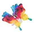 Colorful watercolor butterfly hair claw clip with red yellow and blue floral print - Red Yellow Blue Black Rendering (11#)