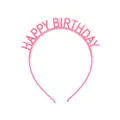 Detail von rosa Happy Birthday Kunststoff-Haarreif mit Antirutschzähnen und glatter Oberfläche - Rosa