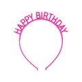 Rosa Happy Birthday Haarreif mit rutschfesten Zähnen für die Geburtstagsparty - Rosenrosa