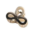 Fashionable 4cm gradient hair claw clip with unique hollow figure-eight design in black and beige - Creamy White And Black Figure 8 Claw
