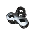 Detail of 4cm gradient hair claw clip with cutout flower design and metal spring - White And Black Figure 8 Claw