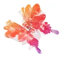 Artistic butterfly hair claw clip with colorful watercolor floral print and metal spring - Orange Red Purple Smudge Texture (10#)
