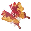 Butterfly hair claw clip with vibrant red and yellow marble resin pattern finish - Red Yellow Orange Marble Texture (12#)