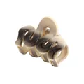 Detail of 4cm gradient hair claw clip with hollow-out figure-eight design and metal spring - Creamy White And Black M-Shape Claw