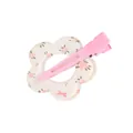 Pinza para el pelo floral de acrílico con estampado de flores rosas y clip de metal - Flor Estampado Pequeño Rosa