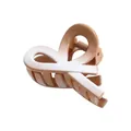 Detail shot of 4cm gradient hair claw clip with matte finish and hollowed out 8-shaped design - White And Dark Coffee Fish Claw