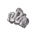 Detailsicht der silbernen Haarklammer mit polierten Wellenlinien und Metallfeder-Design - #4 Gun Black M-förmiger Kleiner Klauenclip